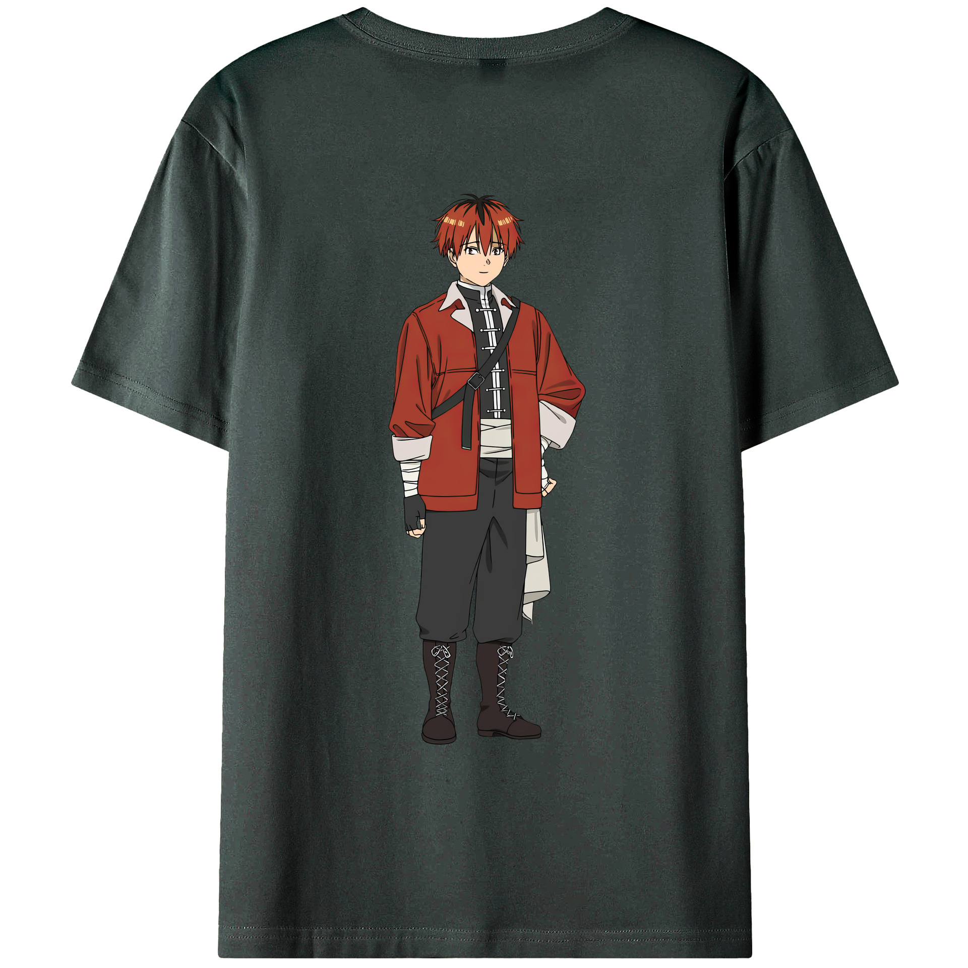 （画像用） 葬送のフリーレン Frieren 綿100％ メンズ半袖Tシャツ（バックプリント） 通気性